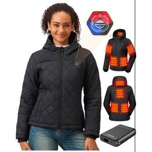 New: Quilted Heated Jacket for Women with 12V Battery Pack